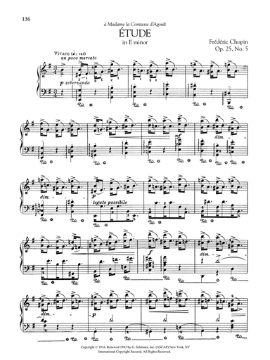 Etude in E minor, Op. 25, No. 5