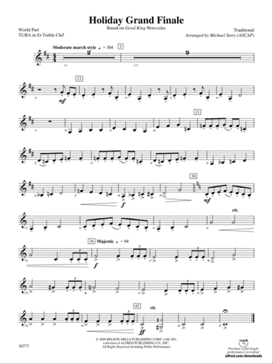 Holiday Grand Finale (Based on "Good King Wenceslas"): (wp) E-flat Tuba T.C.
