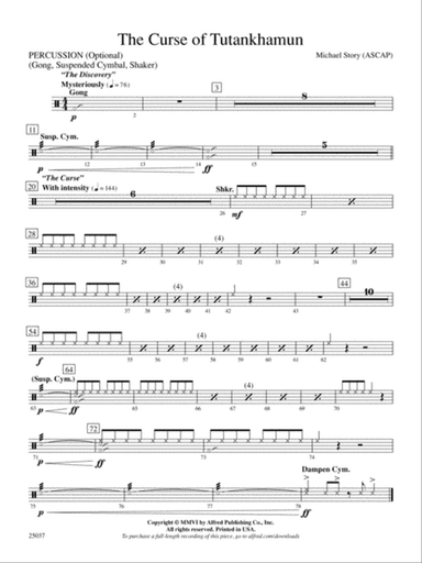 The Curse of Tutankhamun: 1st Percussion