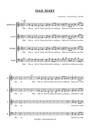 Hail Mary Full of Grace Pray for us