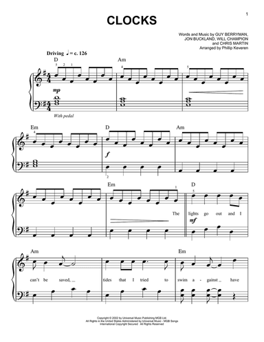 Clocks (arr. Phillip Keveren)
