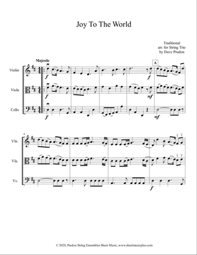 Joy To The World for String Trio