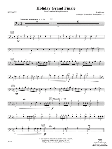 Holiday Grand Finale (Based on "Good King Wenceslas"): Bassoon