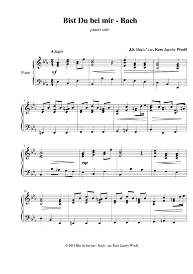 Bist Du bei mir (Bach) - piano solo