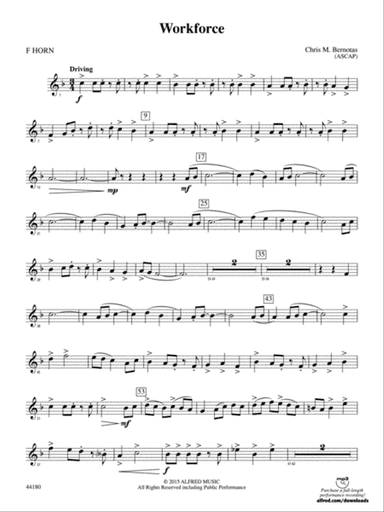Workforce: 1st F Horn