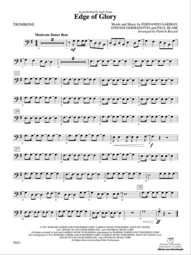 Edge of Glory: 1st Trombone