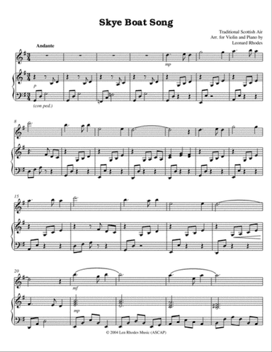 The Skye Boat Song - arranged for Violin and Piano