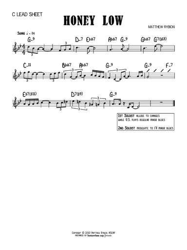 Honey Low (C Expanded Lead Sheet)