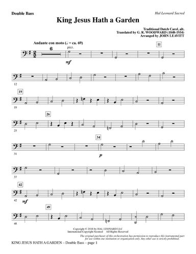 King Jesus Hath a Garden (arr. John Leavitt) - Double Bass