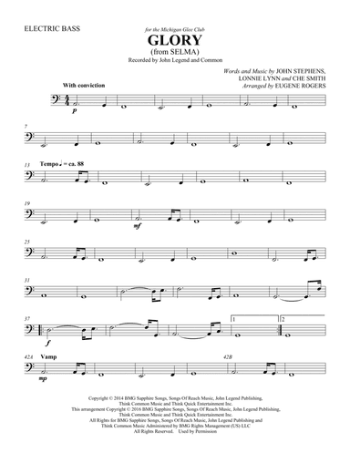 Glory (from Selma) (arr. Eugene Rogers) - Electric Bass