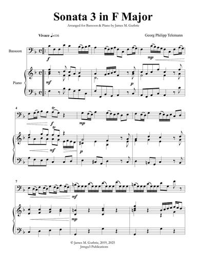 Telemann: Sonata in F Major for Bassoon & Piano