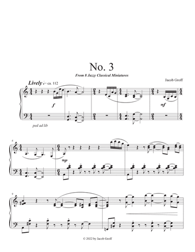 No. 3 from 8 Jazzy Classical Miniatures