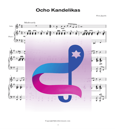 Ocho Kandelikas. Solo and piano accompaniment. Hanukkah song