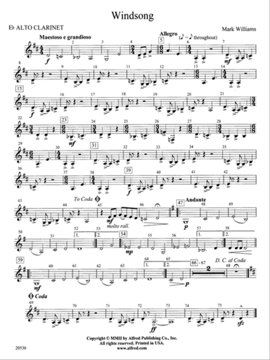 Windsong: E-flat Alto Clarinet