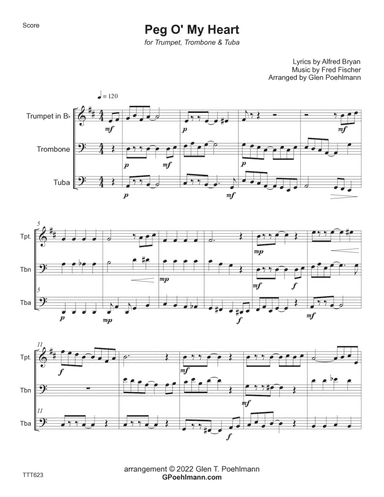PEG O' MY HEART - Trumpet, Trombone & tuba (unaccompanied)