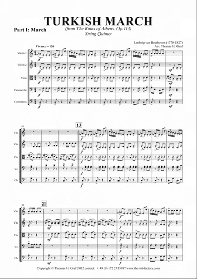Turkish March & Laendler - Beethoven - String Quintet