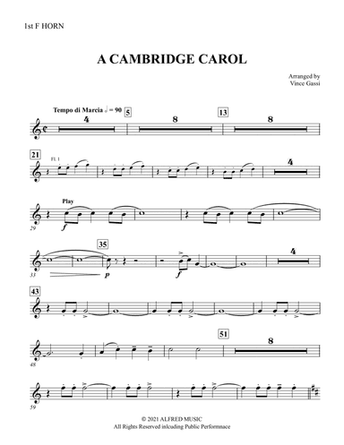 A Cambridge Carol: 1st F Horn
