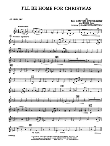 I'll Be Home for Christmas: 4th F Horn