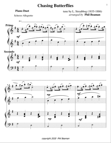 Chasing Butterflies-piano duet