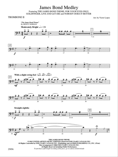 James Bond Medley: 2nd Trombone