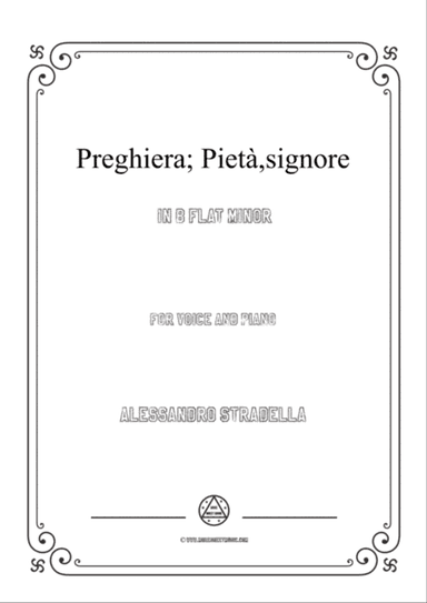 Stradella-Preghiera; Pietà,signore in b flat minor,for Voice and Piano
