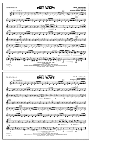 Evil Ways (arr. Paul Murtha) - Eb Baritone Sax