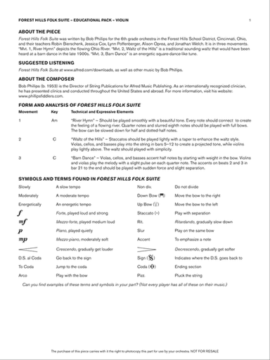 Forest Hills Folk Suite: Violin Educational Pack