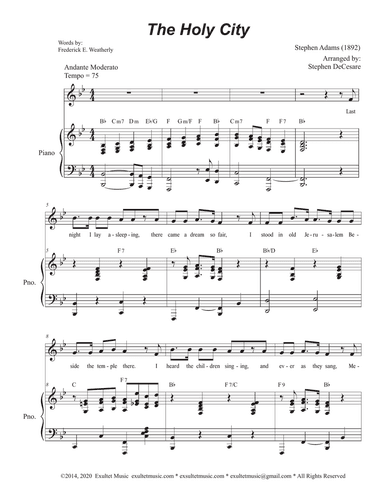 The Holy City (Unison choir)