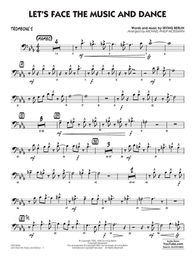 Let's Face the Music and Dance (arr. Michael Philip Mossman) - Trombone 2