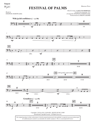 Festival of Palms (Full Orchestra) - Timpani