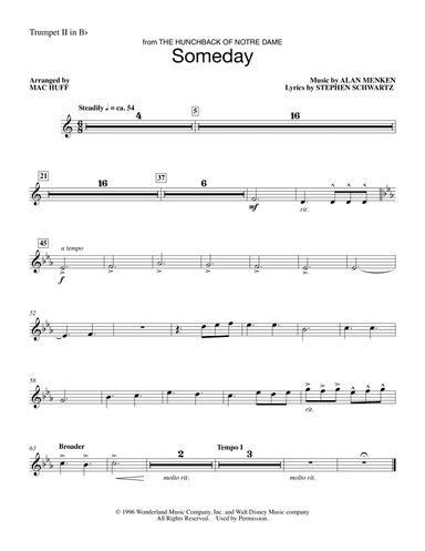 Someday (from The Hunchback Of Notre Dame) (arr. Mac Huff) - Bb Trumpet 2