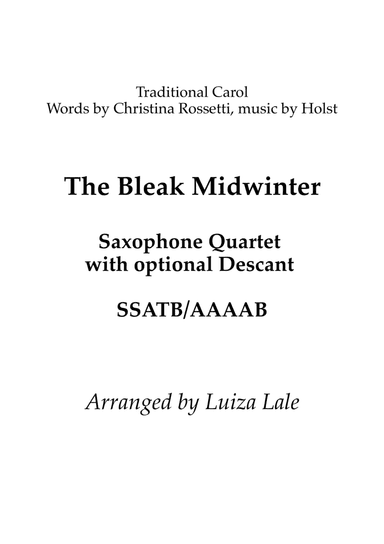 In The Bleak Midwinter