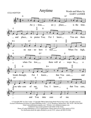 ANYTIME - Lead Sheet