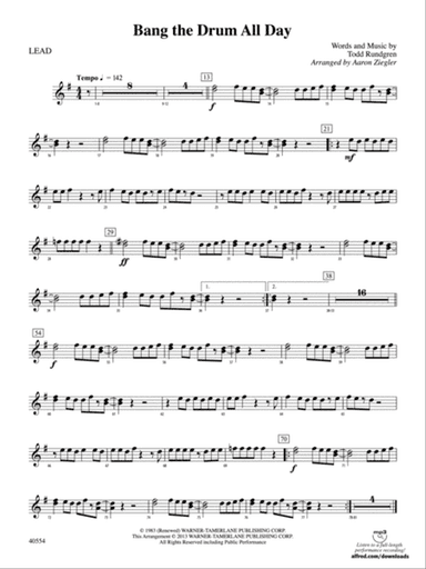 Bang the Drum All Day: 1st Percussion