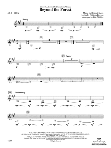 Beyond the Forest (from The Hobbit: The Desolation of Smaug): 4th F Horn