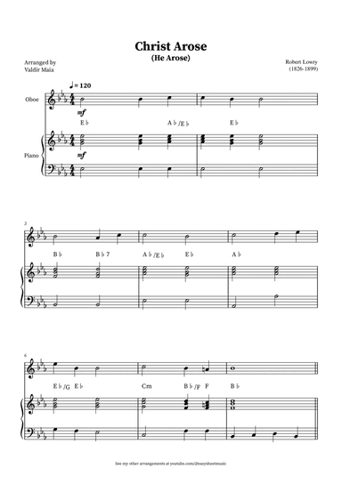 Christ Arose (He Arose) - Oboe and Piano (with chords)
