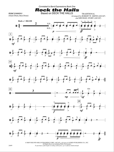 Rock the Halls (Based on "Deck the Halls"): 1st Percussion