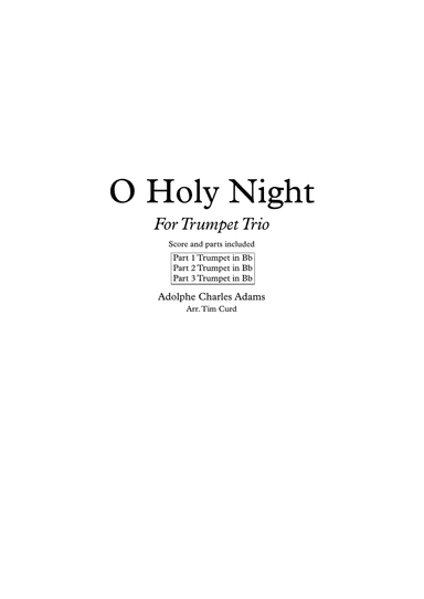 O Holy Night. Trumpet Trio