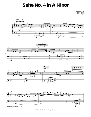 Suite No. 4 In A Minor