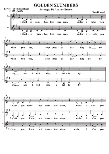 Golden Slumbers A Cappella SATB