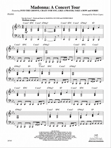 Madonna: A Concert Tour: Piano Accompaniment