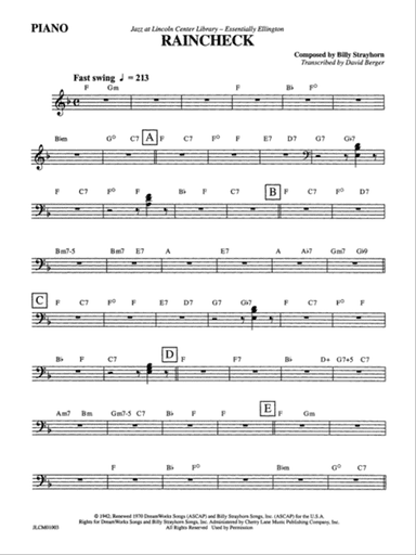 Raincheck: Piano Accompaniment