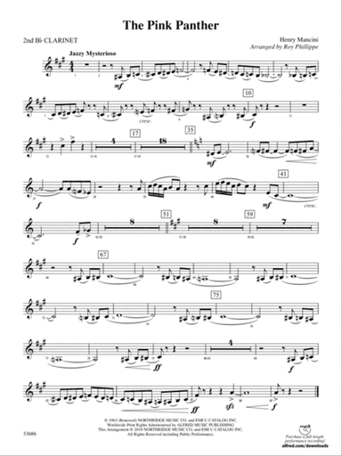 The Pink Panther: 2nd B-flat Clarinet