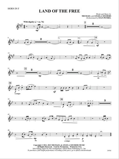 Land of the Free: 1st F Horn