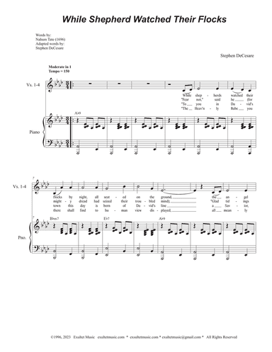 While Shepherds Watched Their Flocks By Night (2-part choir - (Soprano and Tenor)