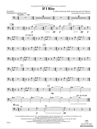 If I Rise: (wp) 1st B-flat Trombone B.C.