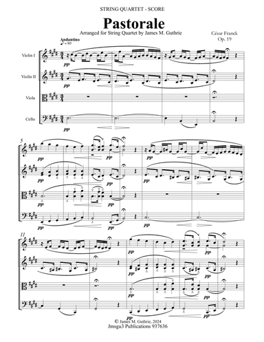 Franck: Pastorale Op. 19 for String Quartet
