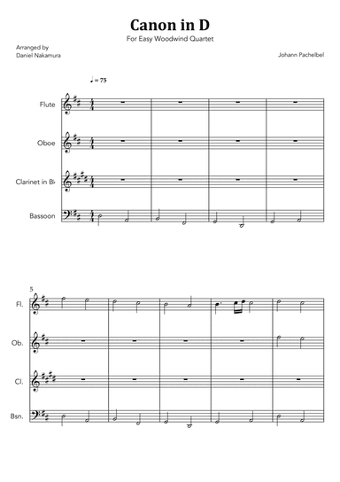 Canon In D (for Woodwind Quartet)