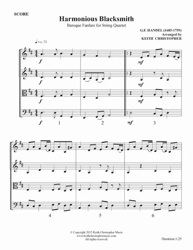 Harmonious Blacksmith (A Baroque Fanfare for String Quartet)