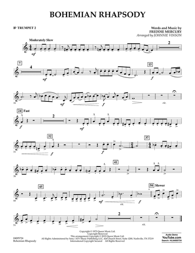 Bohemian Rhapsody (arr. Johnnie Vinson) - Bb Trumpet 2